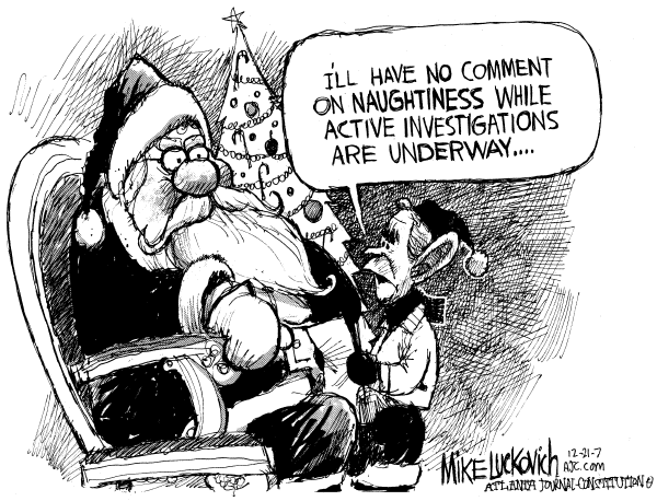 Editorial Cartoon by Mike Luckovich, Atlanta Journal-Constitution on White House Quiet on Torture Probe