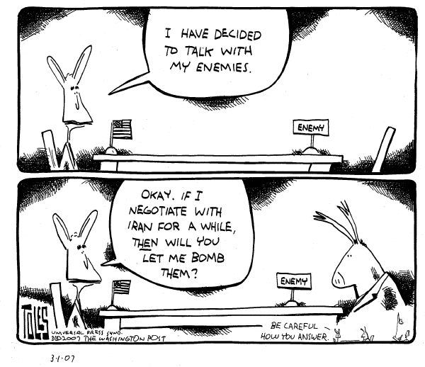 Editorial Cartoon by Tom Toles, Washington Post on President Makes No Apologies
