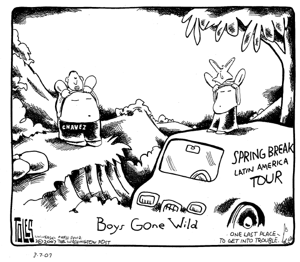 Editorial Cartoon by Tom Toles, Washington Post on President Makes No Apologies