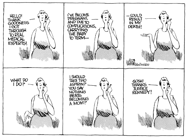 Editorial Cartoon by Don Wright, Palm Beach Post on Supreme Court Makes an Abortion Ruling