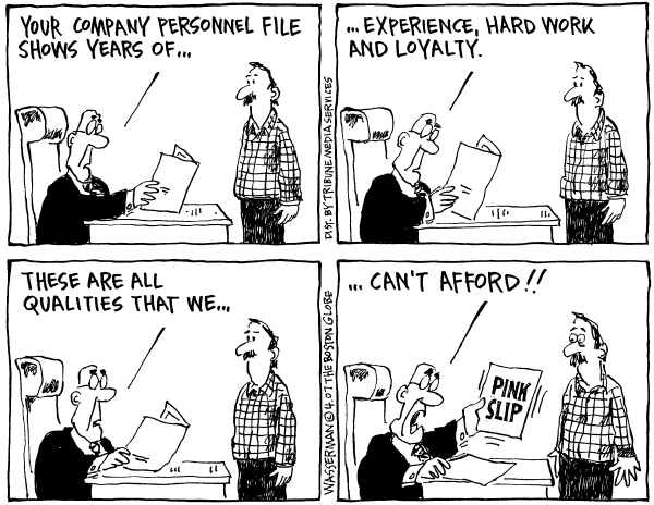 Editorial Cartoon by Dan Wasserman, Boston Globe on Home Prices Begin Decline