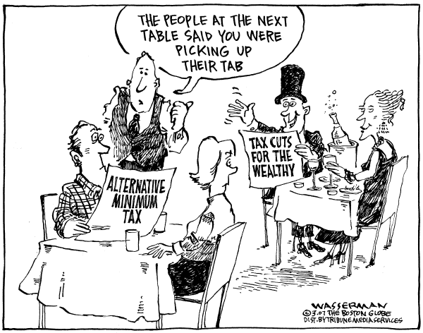 Editorial Cartoon by Dan Wasserman, Boston Globe on Home Prices Begin Decline