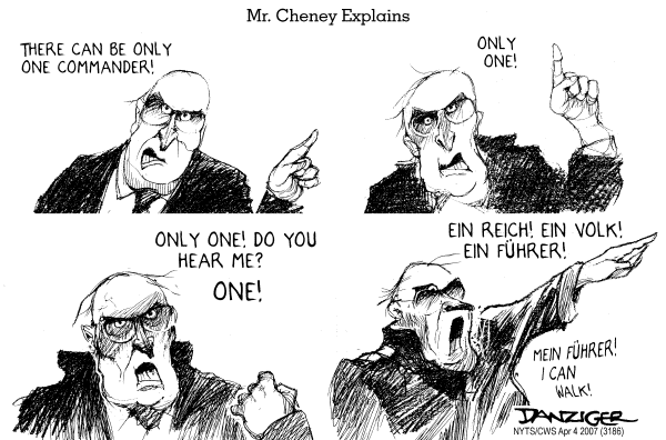 Editorial Cartoon by Jeff Danziger, CWS/CartoonArts Intl. on Bush, Democrats Battle Over Iraq