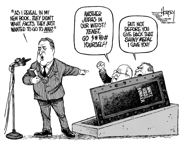Editorial Cartoon by David Horsey, Seattle Post-Intelligencer on Bush, Democrats Battle Over Iraq