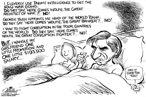 Editorial Cartoon by Pat Oliphant, Universal Press Syndicate on In Other News