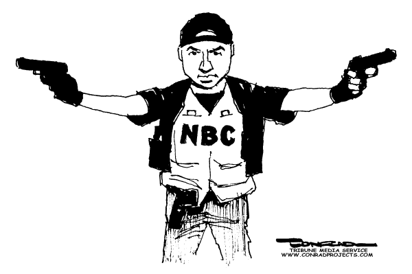 Editorial Cartoon by Paul Conrad, Tribune Media Services on Gunman Kills 32 at a University