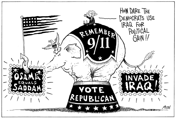 Editorial Cartoon by Tony Auth, Philadelphia Inquirer on White House Remains Confident