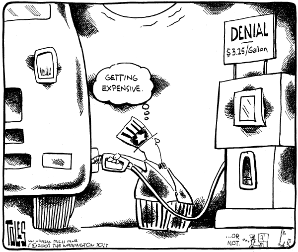 Editorial Cartoon by Tom Toles, Washington Post on Gas Prices Surge Higher