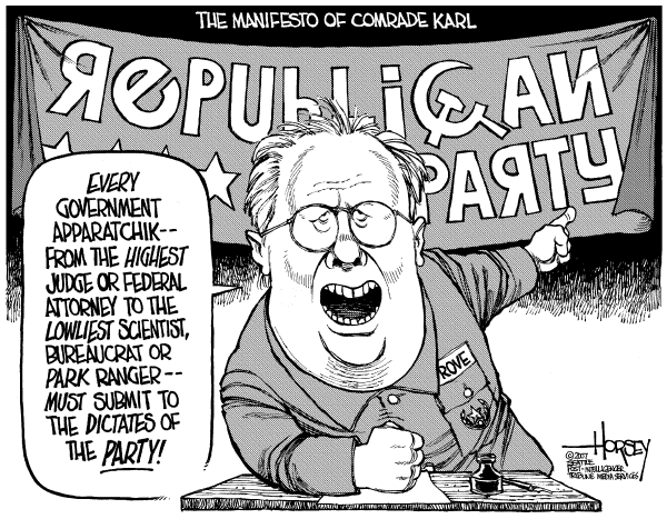 Editorial Cartoon by David Horsey, Seattle Post-Intelligencer on Gonzales Still Attorney General