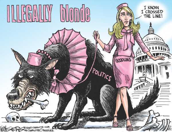 Editorial Cartoon by Kevin Siers, Charlotte Observer on Gonzales Still Attorney General