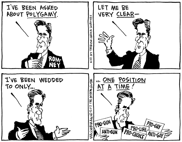 Editorial Cartoon by Dan Wasserman, Boston Globe on GOP Hopefuls Debate