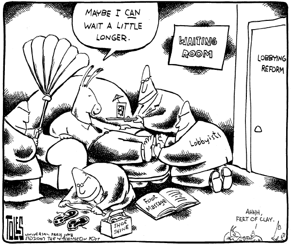Editorial Cartoon by Tom Toles, Washington Post on Democrats Eye Reform
