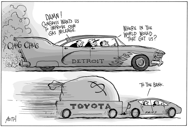 Editorial Cartoon by Tony Auth, Philadelphia Inquirer on Cost of Gas Remains High