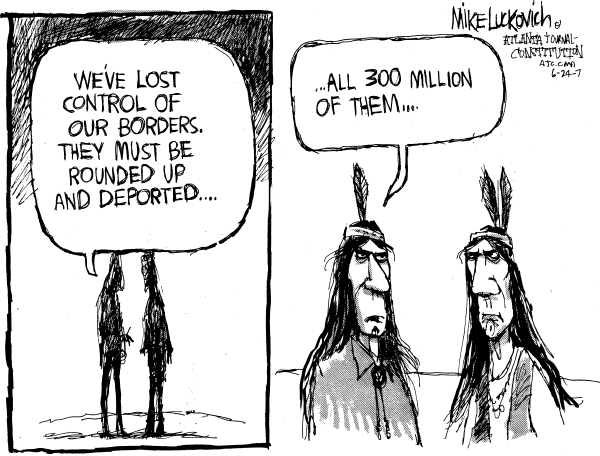 Editorial Cartoon by Mike Luckovich, Atlanta Journal-Constitution on Immigration Bill Suffers Setback
