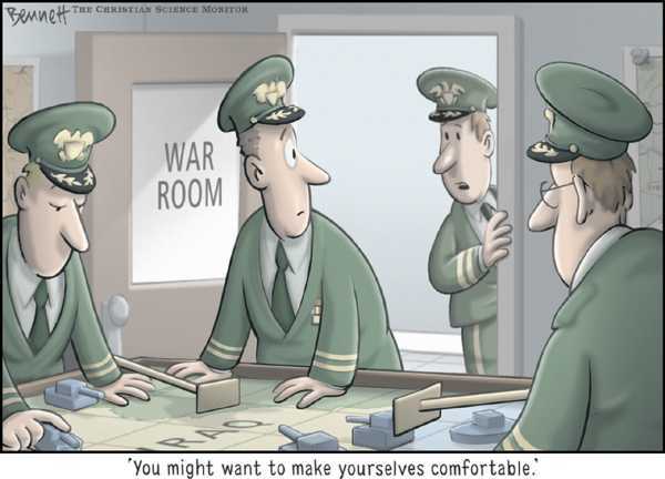 Editorial Cartoon by Clay Bennett, Christian Science Monitor on Surge Continues in Iraq