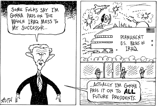 Editorial Cartoon by Tony Auth, Philadelphia Inquirer on Surge Continues in Iraq