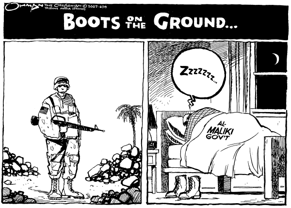 Editorial Cartoon by Jack Ohman, The Oregonian on Surge Continues in Iraq