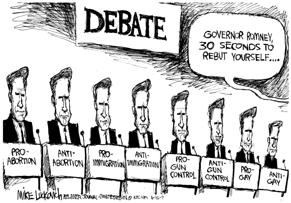 Editorial Cartoon by Mike Luckovich, Atlanta Journal-Constitution on Presidential Races Tighten