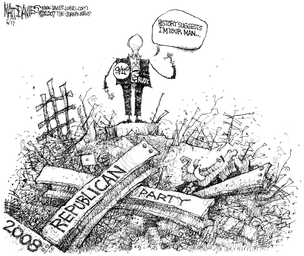 Editorial Cartoon by Matt Davies, Journal News on Presidential Races Tighten