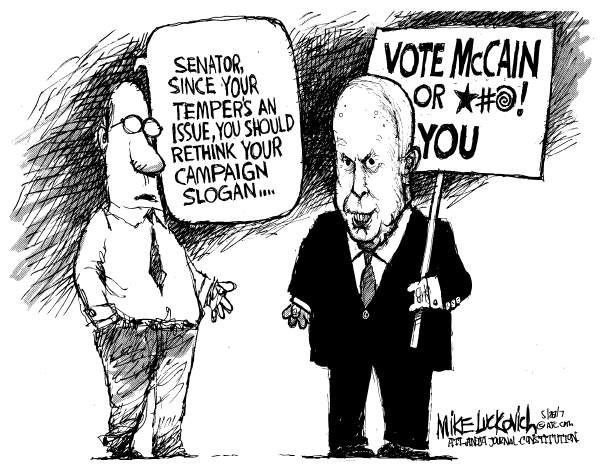 Editorial Cartoon by Mike Luckovich, Atlanta Journal-Constitution on Presidential Races Tighten