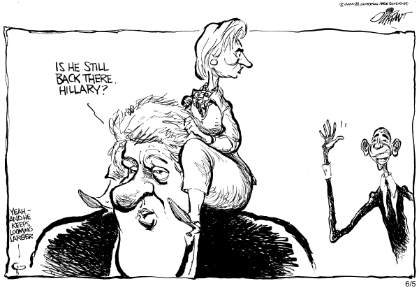 Editorial Cartoon by Pat Oliphant, Universal Press Syndicate on Presidential Races Tighten