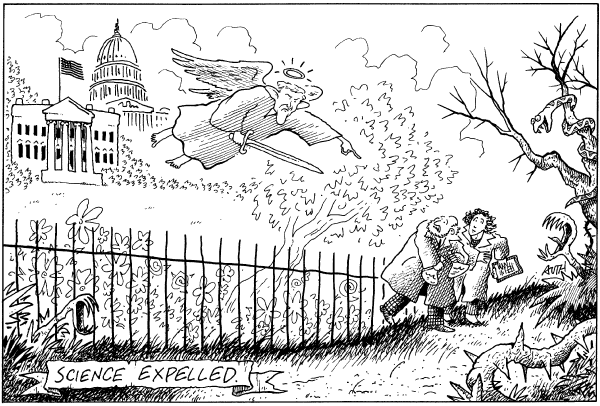 Editorial Cartoon by Tony Auth, Philadelphia Inquirer on Bush Vetoes Stem Cell Bill