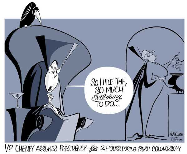 Editorial Cartoon by Ann Telnaes, CWS/CartoonArts Intl. on Cheney: VP Answers to No One