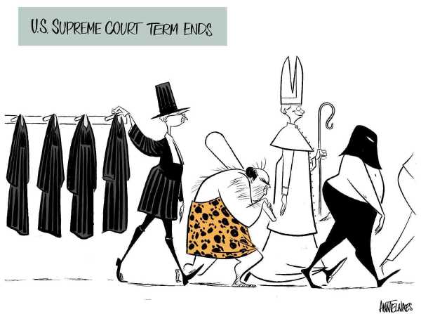 Editorial Cartoon by Ann Telnaes, CWS/CartoonArts Intl. on High Court Reaffirms Traditional Values