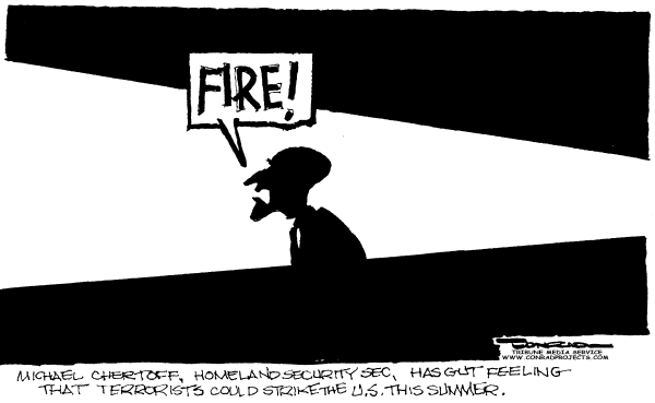 Editorial Cartoon by Paul Conrad, Tribune Media Services on Homeland Security Tightens