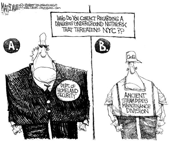 Editorial Cartoon by Matt Davies, Journal News on Homeland Security Tightens