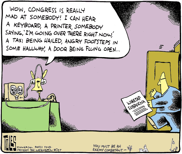 Editorial Cartoon by Tom Toles, Washington Post on Homeland Security Tightens