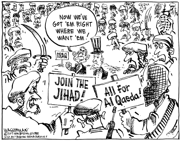 Editorial Cartoon by Dan Wasserman, Boston Globe on Surge Effects Evident