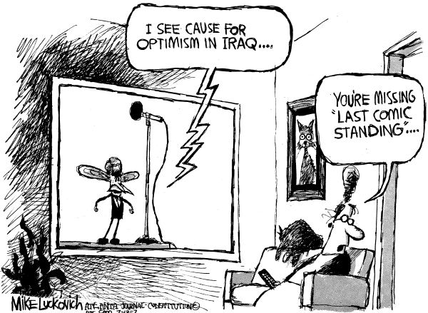Editorial Cartoon by Mike Luckovich, Atlanta Journal-Constitution on White House Explains Iraq Strategy