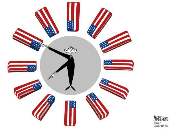 Editorial Cartoon by Ann Telnaes, CWS/CartoonArts Intl. on White House Explains Iraq Strategy