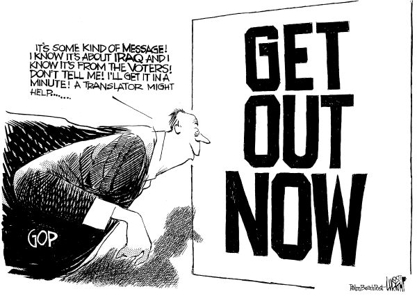 Editorial Cartoon by Don Wright, Palm Beach Post on White House Explains Iraq Strategy