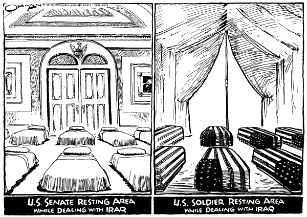 Editorial Cartoon by Jack Ohman, The Oregonian on White House Explains Iraq Strategy
