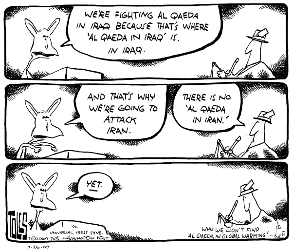 Editorial Cartoon by Tom Toles, Washington Post on White House Explains Iraq Strategy