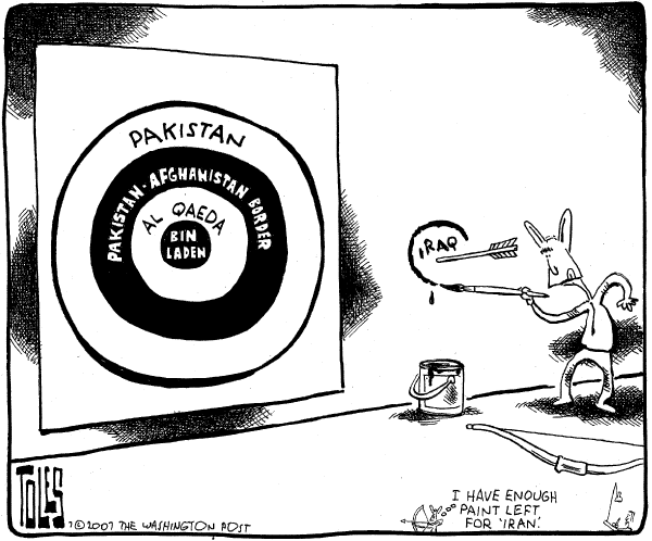 Editorial Cartoon by Tom Toles, Washington Post on White House Explains Iraq Strategy