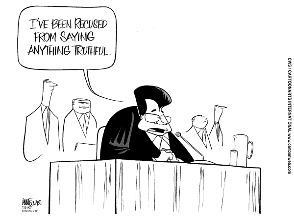 Editorial Cartoon by Ann Telnaes, CWS/CartoonArts Intl. on Attorney General Weathers Storm