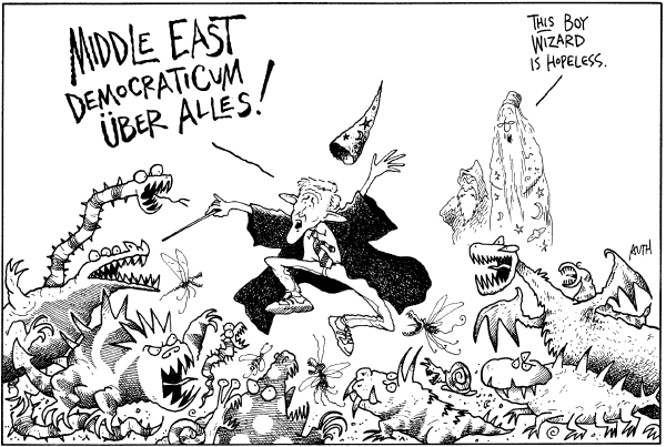 Editorial Cartoon by Tony Auth, Philadelphia Inquirer on Mideast Remains Volatile