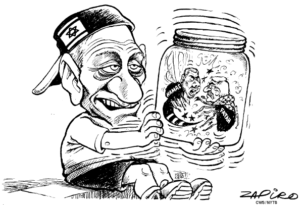 Editorial Cartoon by Zapiro, Sunday Times, Johannesburg, South Africa on Mideast Remains Volatile