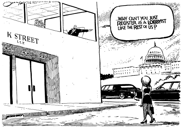 Editorial Cartoon by Jack Ohman, The Oregonian on Scandal Rocks DC