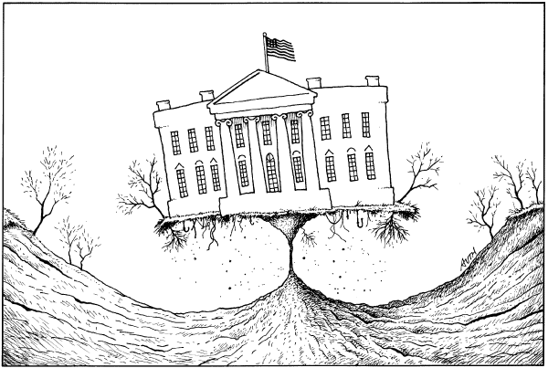 Editorial Cartoon by Tony Auth, Philadelphia Inquirer on President Claims Executive Privilege