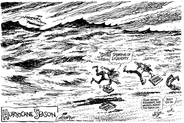 Editorial Cartoon by Pat Oliphant, Universal Press Syndicate on US Economy Creaks Along