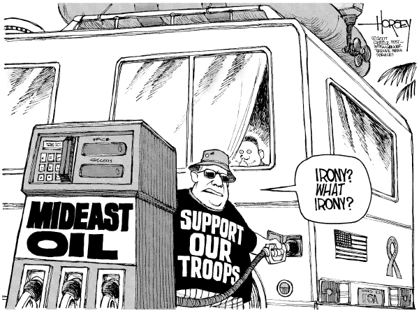Editorial Cartoon by David Horsey, Seattle Post-Intelligencer on Energy Shortage Imminent