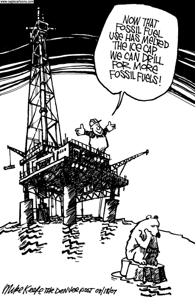 Editorial Cartoon by Mike Keefe, Denver Post on Energy Shortage Imminent