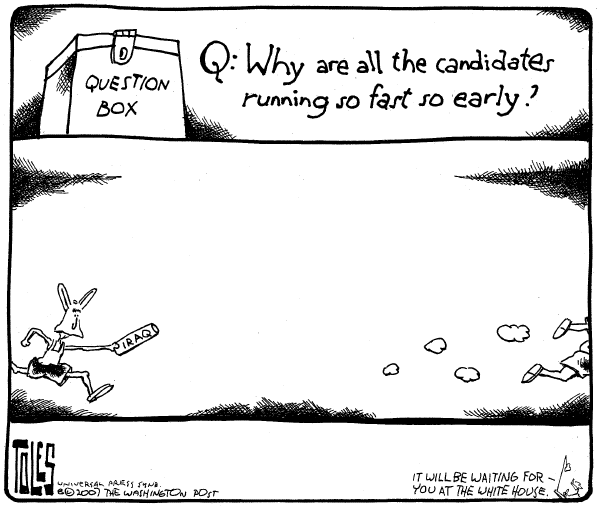 Editorial Cartoon by Tom Toles, Washington Post on GOP Campaign News