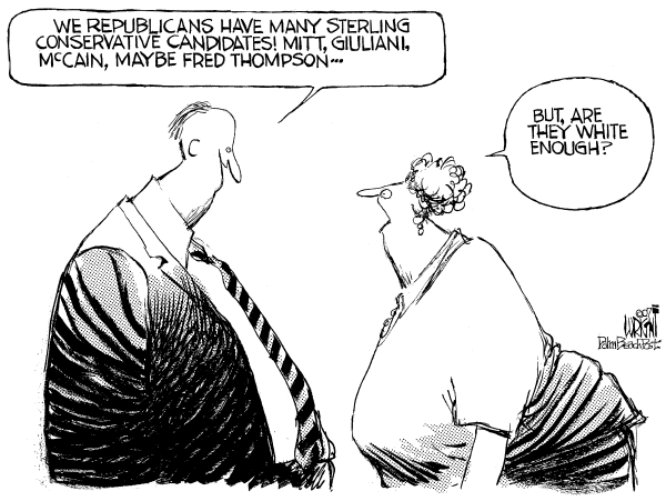Editorial Cartoon by Don Wright, Palm Beach Post on GOP Campaign News