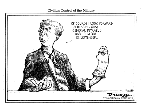 Editorial Cartoon by Jeff Danziger, CWS/CartoonArts Intl. on Progress in Iraq