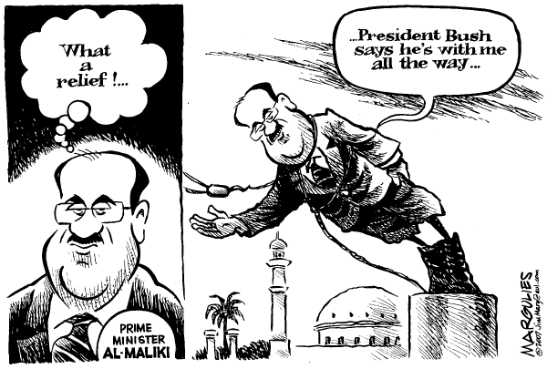 Editorial Cartoon by Jimmy Margulies, The Record, New Jersey on Progress in Iraq